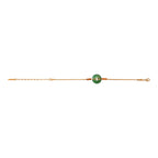 Bracciale sottile regolabile Babylone - Agata verde