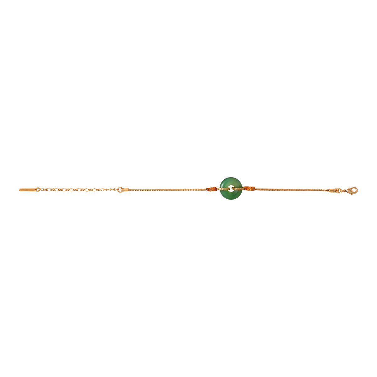 Bracciale sottile regolabile Babylone - Agata verde