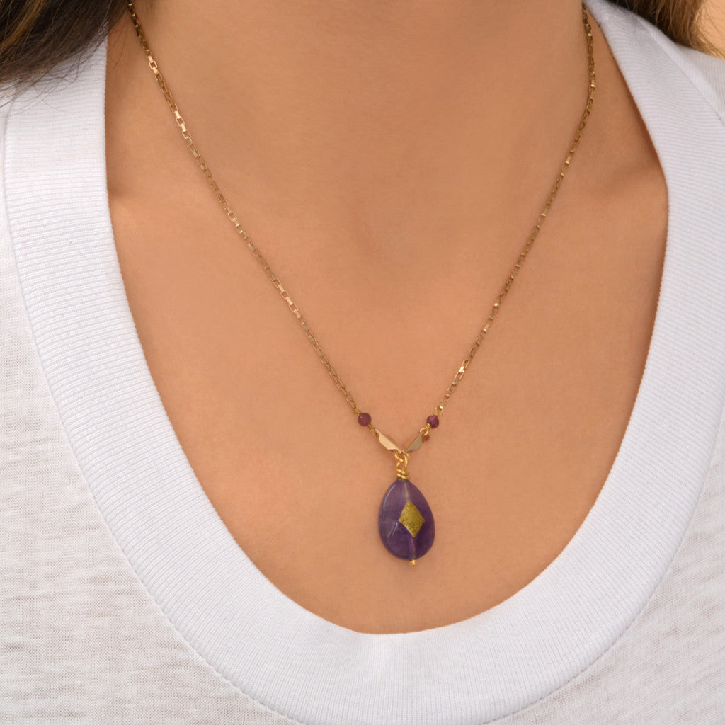 Collar Colgante Ajustable Babylone - Violeta