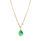 Collar con colgante ajustable Babylone - Ágata verde