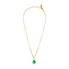 Collar con colgante ajustable Babylone - Ágata verde