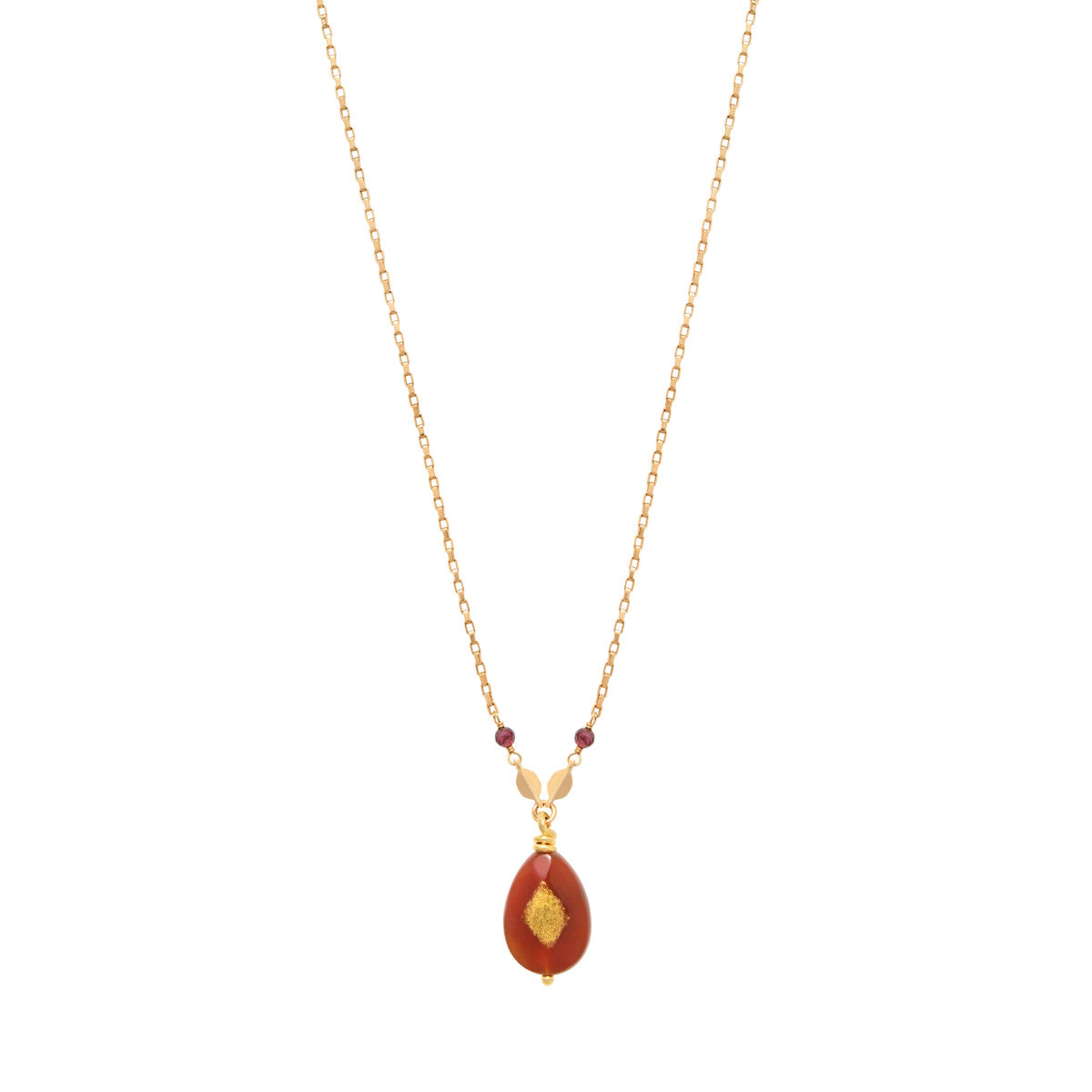 Collana con pendente regolabile Babylone - Arancione