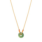 Babylone Adjustable Pendant Necklace - Green Agate