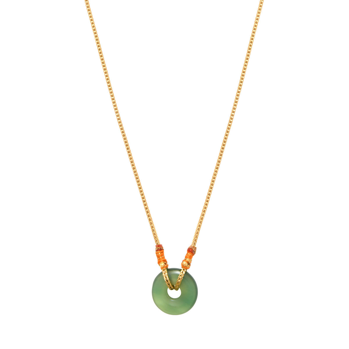 Babylone Adjustable Pendant Necklace - Green Agate