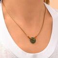 Babylone Adjustable Pendant Necklace - Green Agate