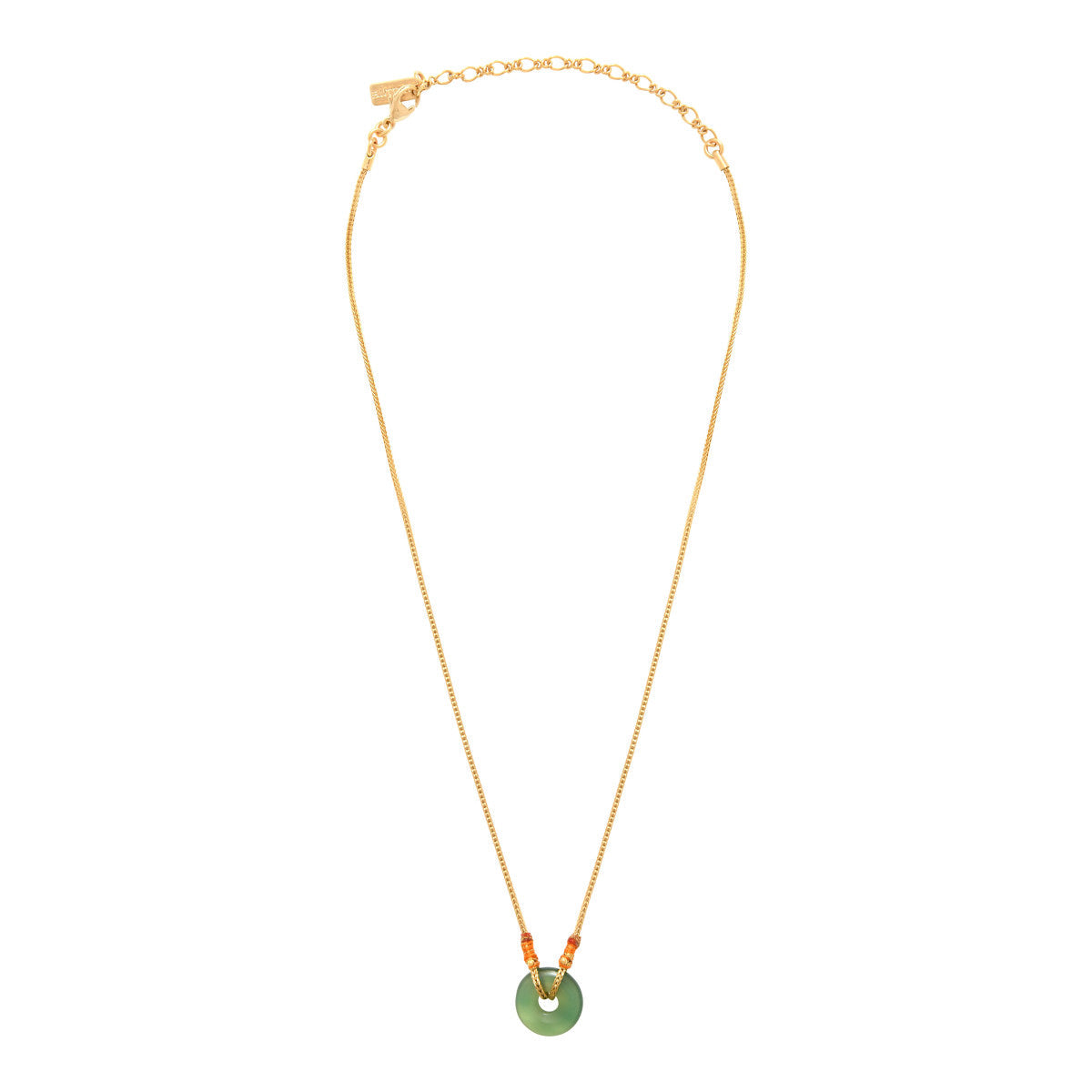Babylone Adjustable Pendant Necklace - Green Agate