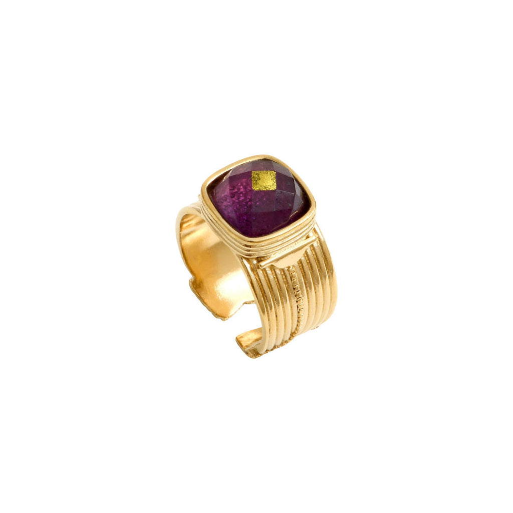 Babylone Adjustable Ring - Purple