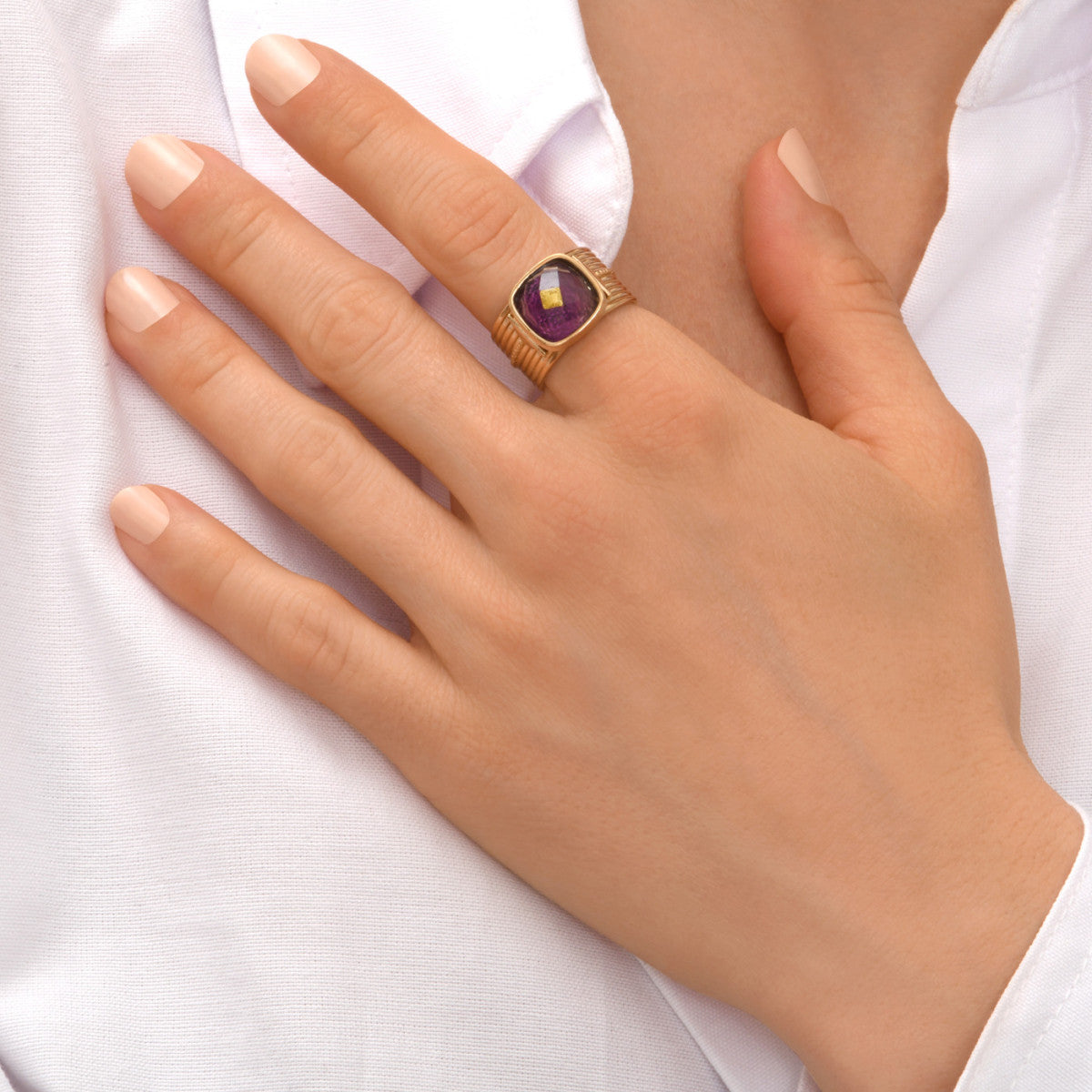 Babylone Adjustable Ring - Purple