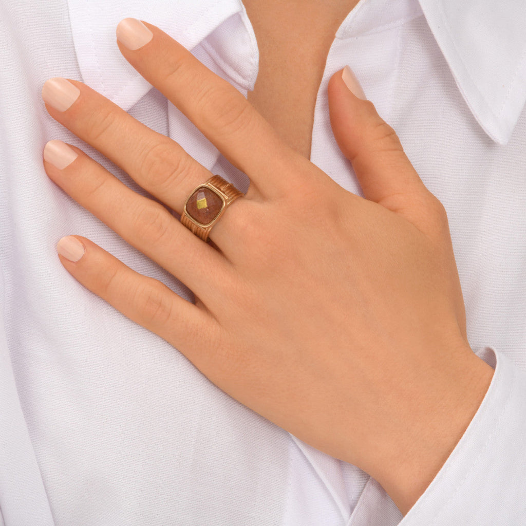 Babylone Adjustable Ring – Pink
