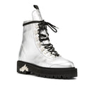 Boots Off-White Metallic Finish Ankle - Silver - Femme