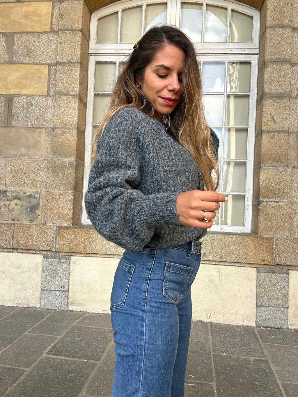Cárdigan Irène gris oscuro