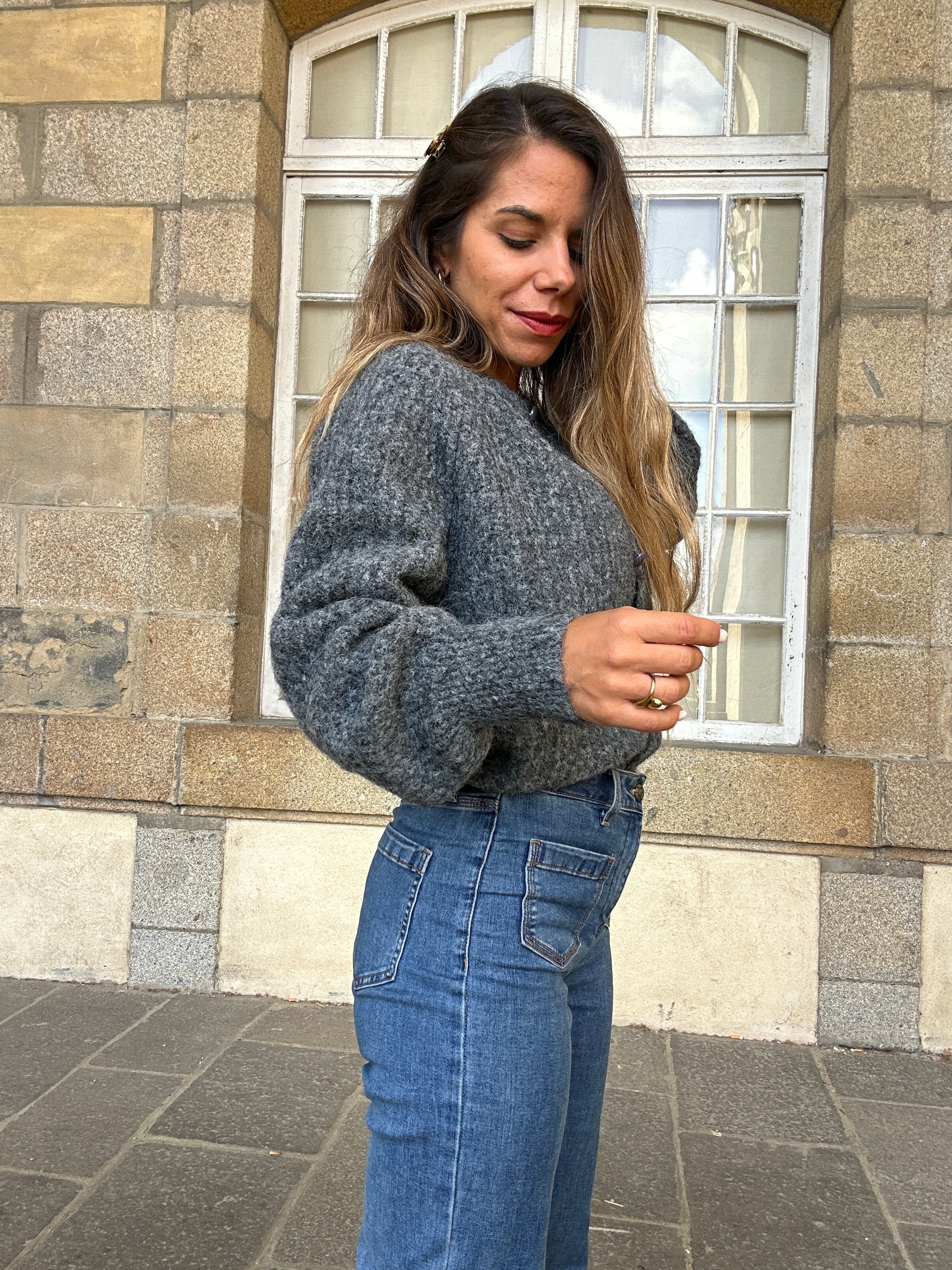 Cárdigan Irène gris oscuro