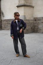 Léonie Navy Mid-Long Jacket