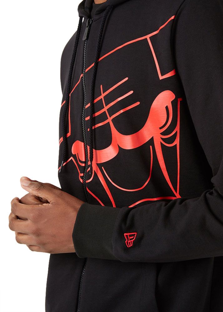 Sweat New Era Logo Black Zip Up Chicago Bulls