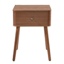 Karl - 1 Drawer Bedside Table With Rounded Edge Fronts - Dark Wood