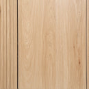 Helios - Mueble De TV De 2 Puertas Con Tapa De Efecto Travertino - Madera Clara Y Travertino