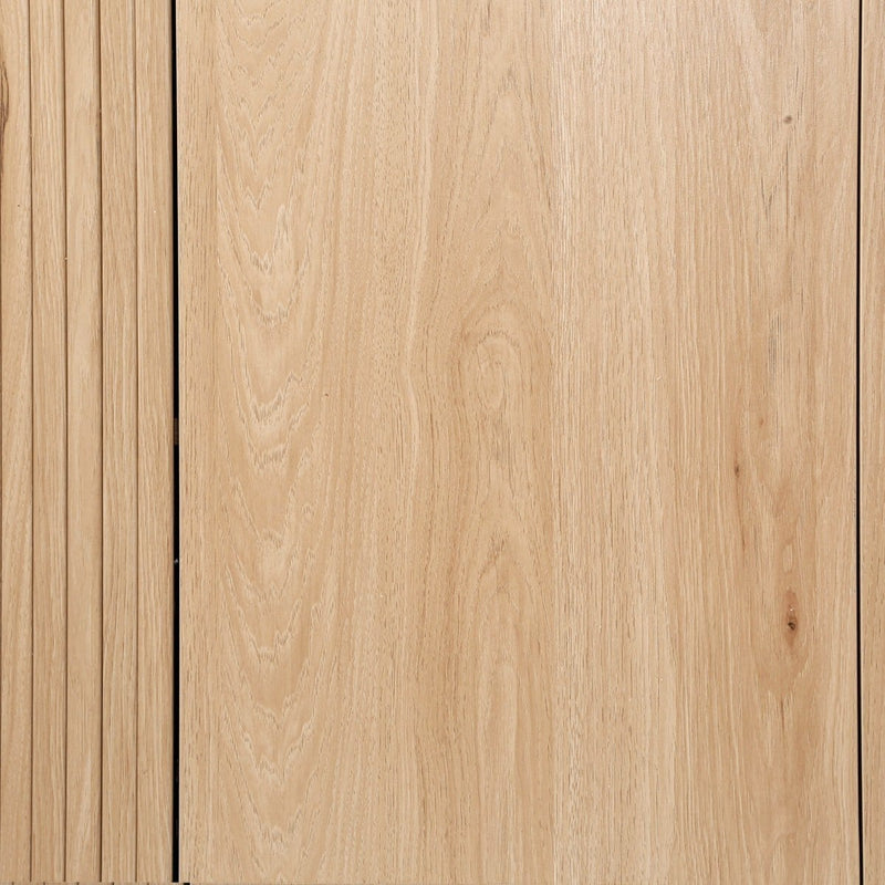 Helios - Mueble De TV De 2 Puertas Con Tapa De Efecto Travertino - Madera Clara Y Travertino