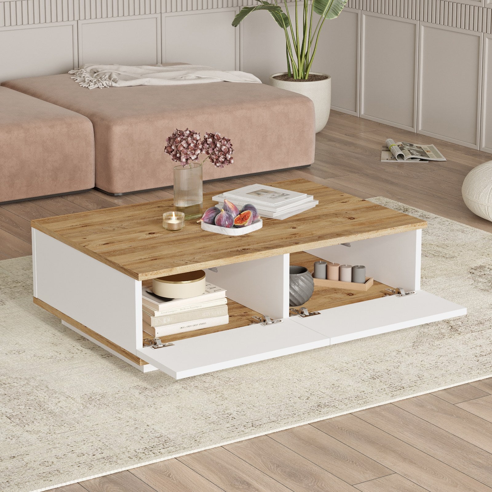 Tables Basses Fr14-Aw - Pin Atlantique / Blanc
