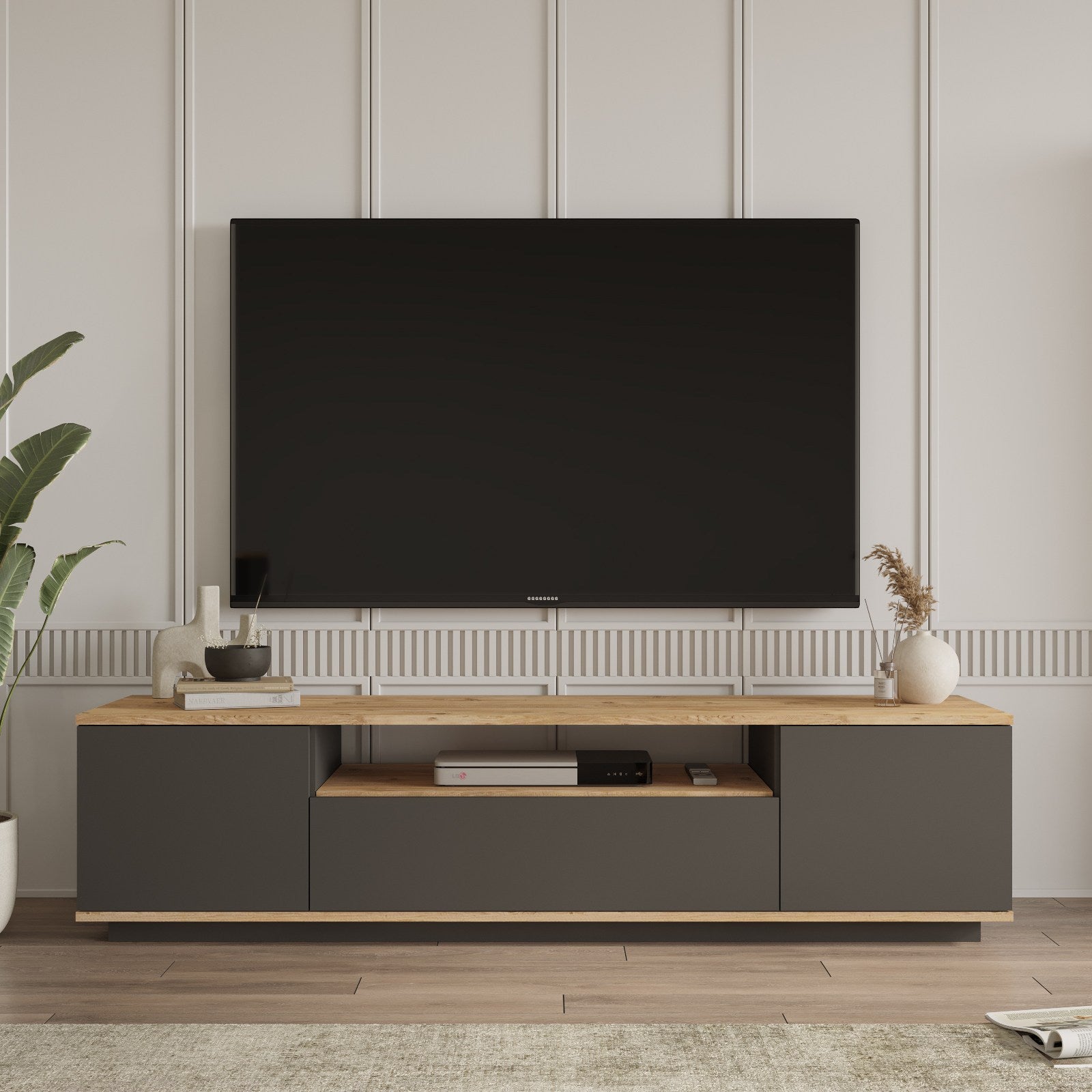 Meubles Tv Fr7-Aa - Pin Atlantique / Anthracite