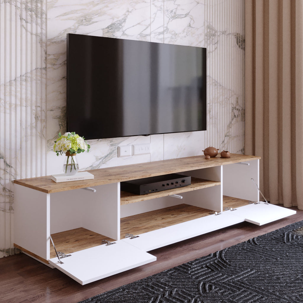 Meubles Tv Fr7-Aw - Pin Atlantique / Blanc