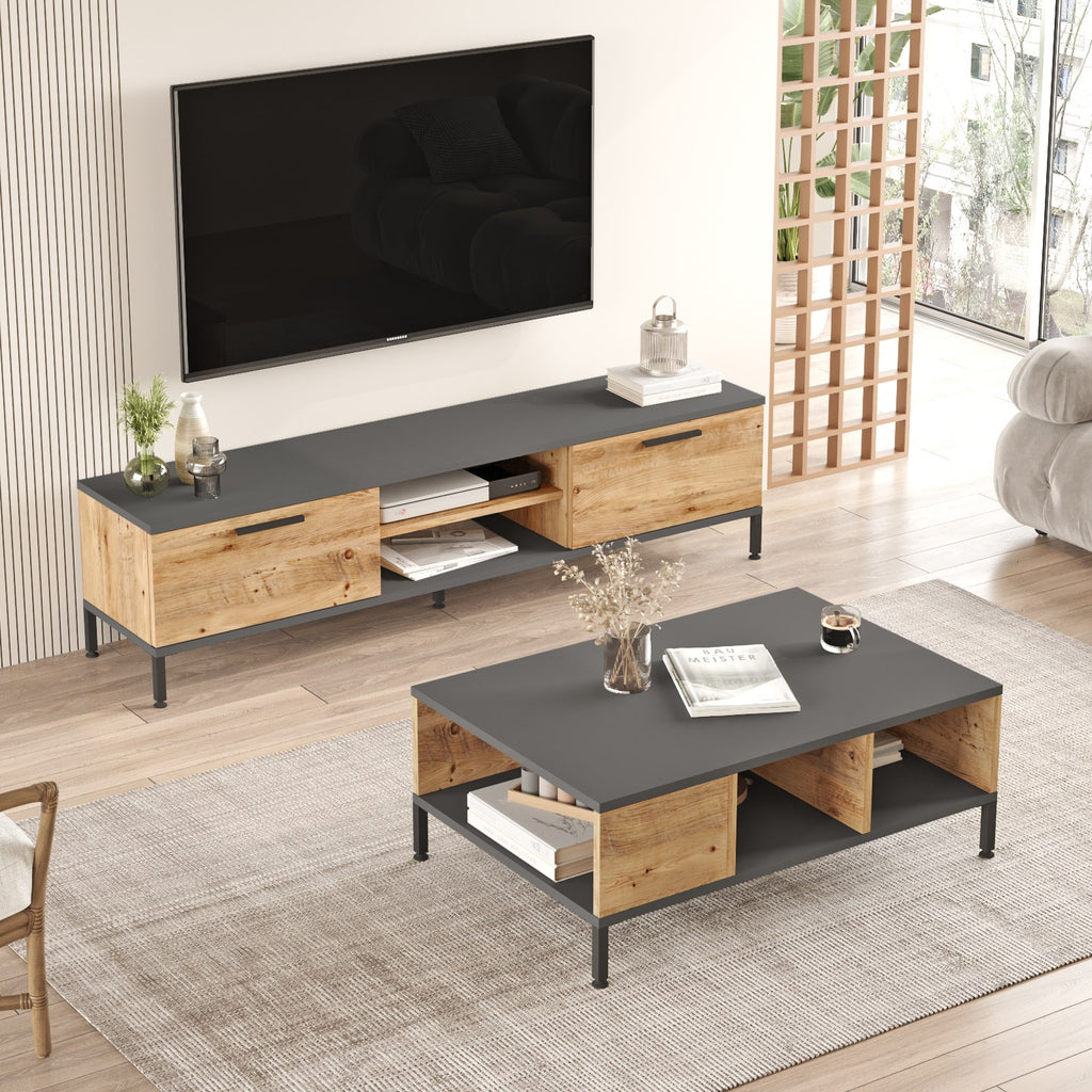 Ensembles De Meubles De Salon Rl5-Aa - Pin Atlantique / Anthracite