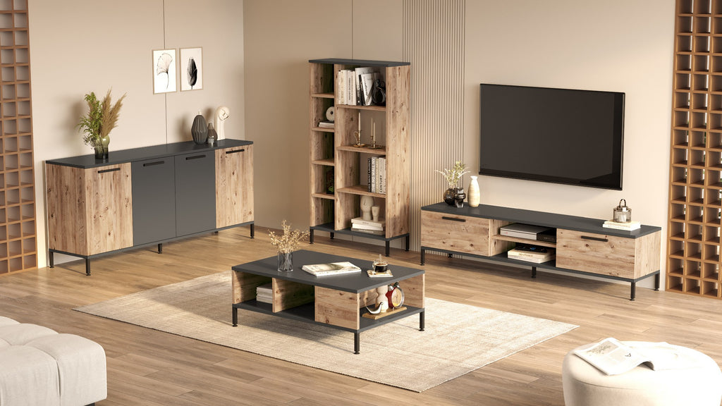 Ensembles De Meubles De Salon Rl6-Aa - Pin Atlantique / Anthracite