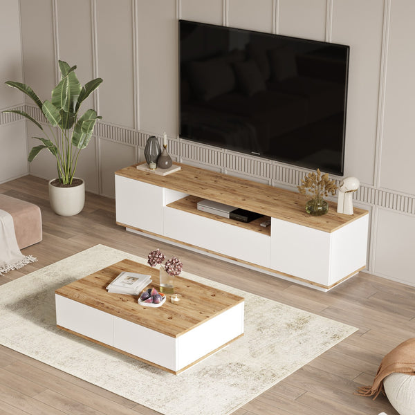 Fr17-Aw Living Room Furniture Set - Atlantic Pine / White
