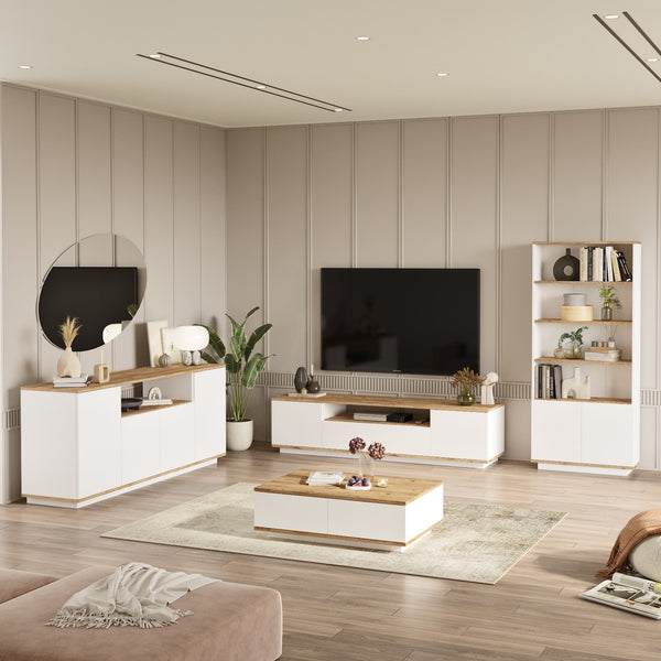 Fr19-Aw Living Room Furniture Set - Atlantic Pine / White
