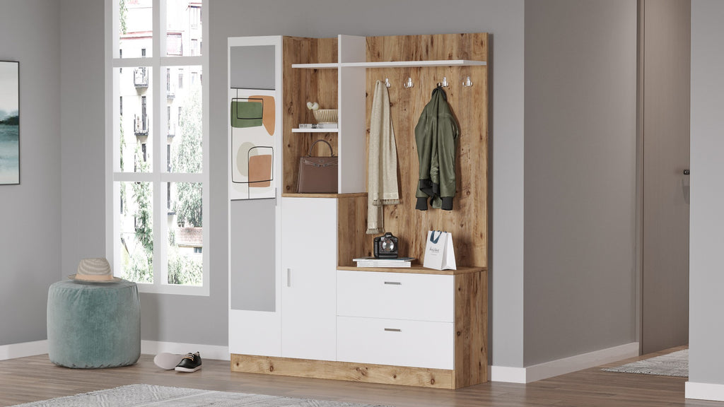 Meubles D'Entrée Dd5-Aw - Pin Atlantique / Blanc