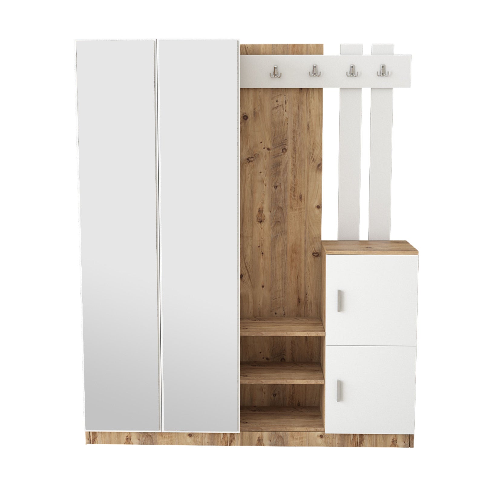 Meubles D'Entrée Dd8-Aw - Pin Atlantique / Blanc
