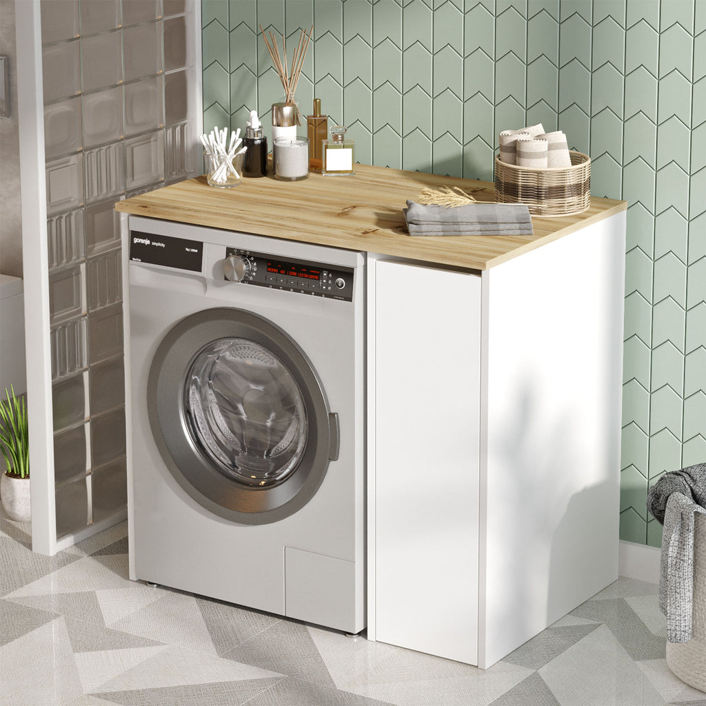 Meubles De Salle De Bain Sa1-Wk - Noyer / Blanc