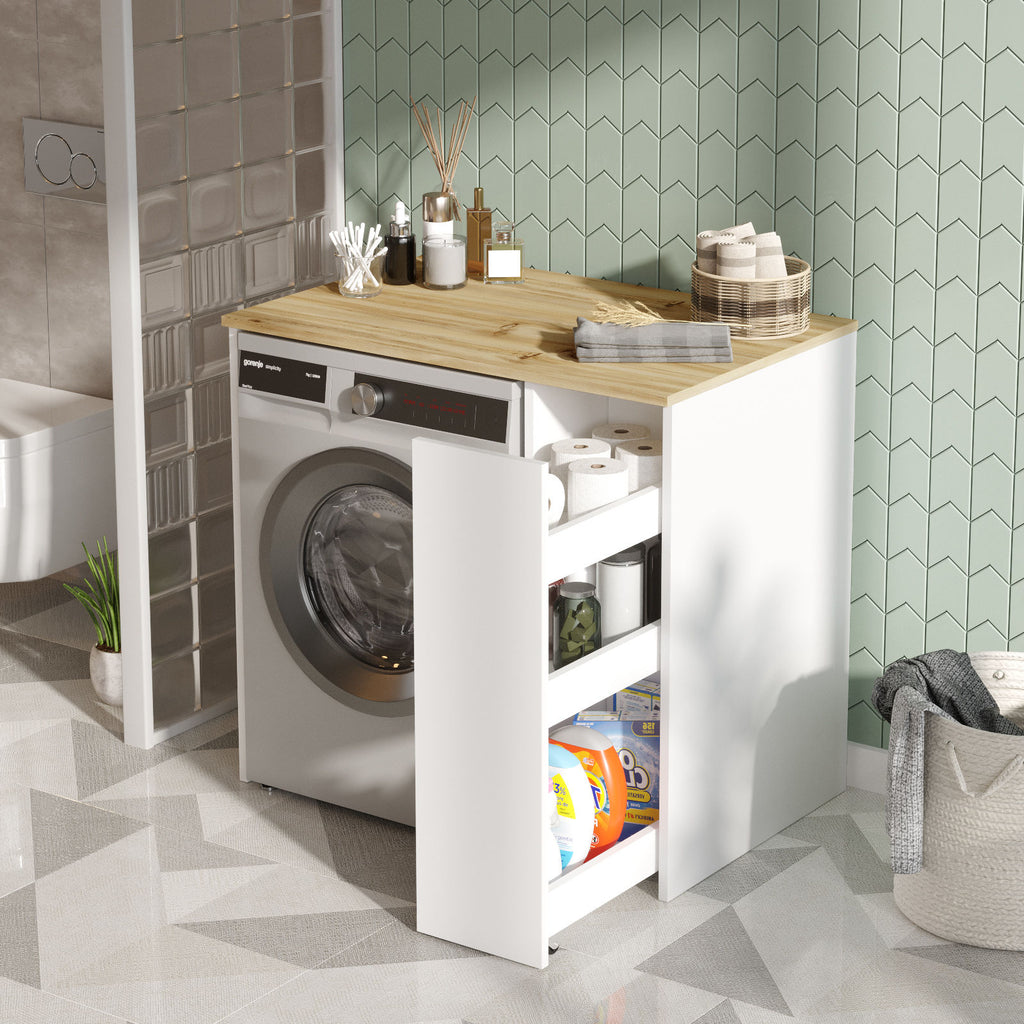 Meubles De Salle De Bain Sa1-Wk - Noyer / Blanc