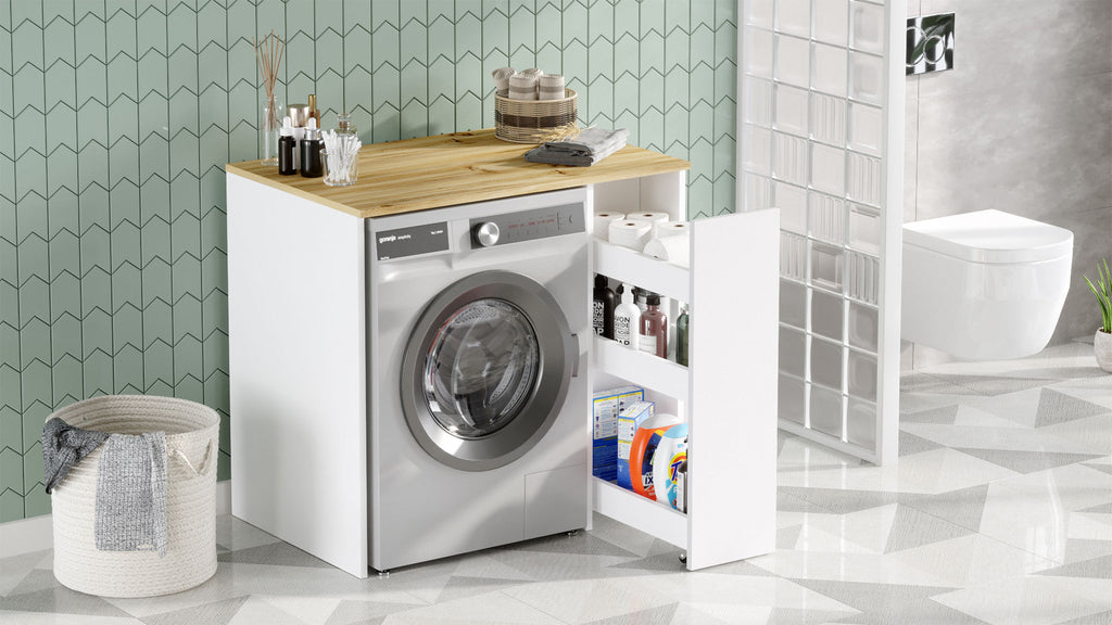 Meubles De Salle De Bain Sa1-Wk - Noyer / Blanc