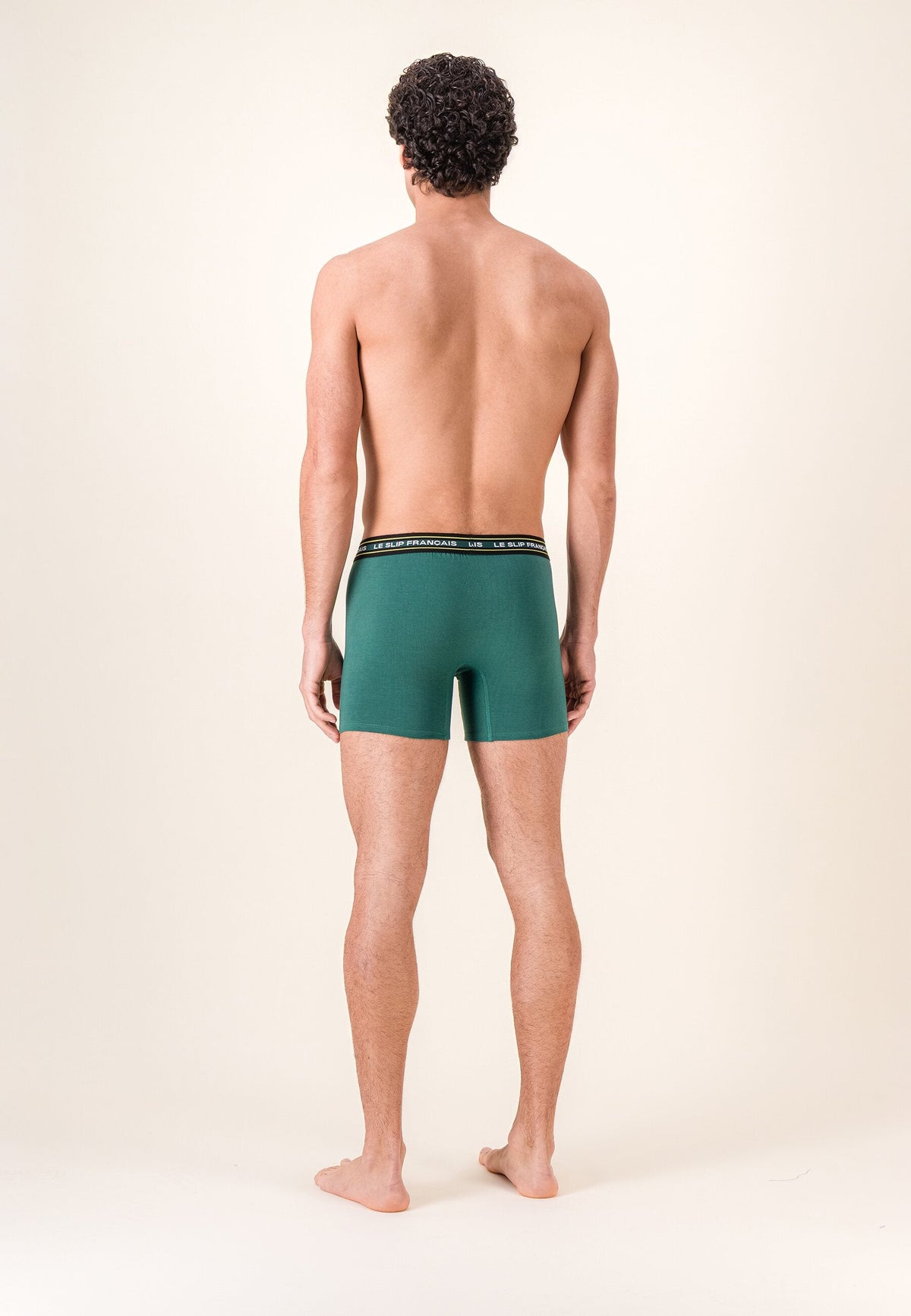 Redoutable Long Cotton Boxer Shorts - Forest Green