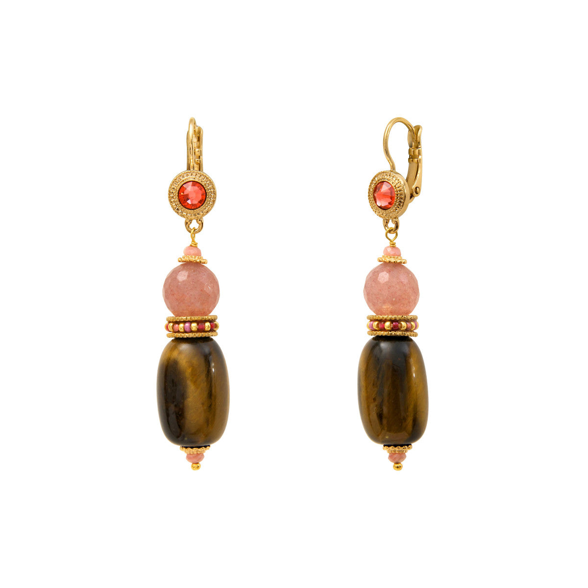 Orecchini a monachella Tiki - Rosa terracotta