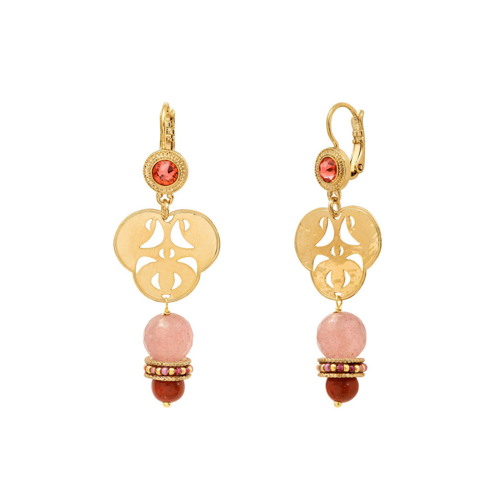 Orecchini a monachella Tiki - Rosa terracotta
