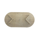 Talia - Table Basse Plateau Ovale Avec Pieds En Rotin Véritable - Bois Clair Et Rotin