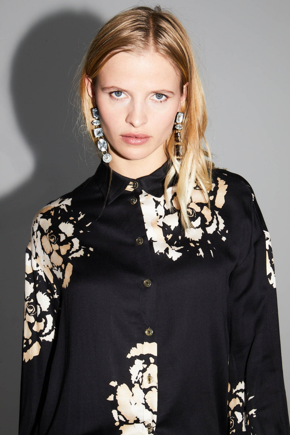 Shirt Print Maxi Beige Flower
