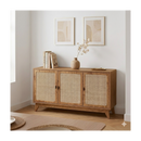 Alia - Buffet 3 Portes Cannage En Rotin Naturel - Bois