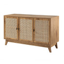 Alia - Buffet 3 Portes Cannage En Rotin Naturel - Bois
