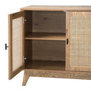 Alia - Buffet 3 Portes Cannage En Rotin Naturel - Bois