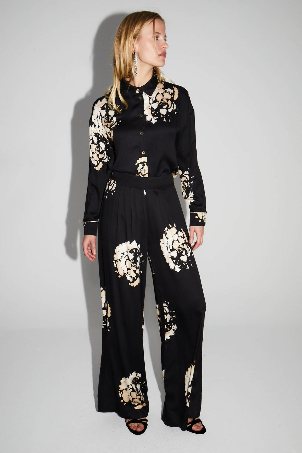 Shirt Print Maxi Beige Flower