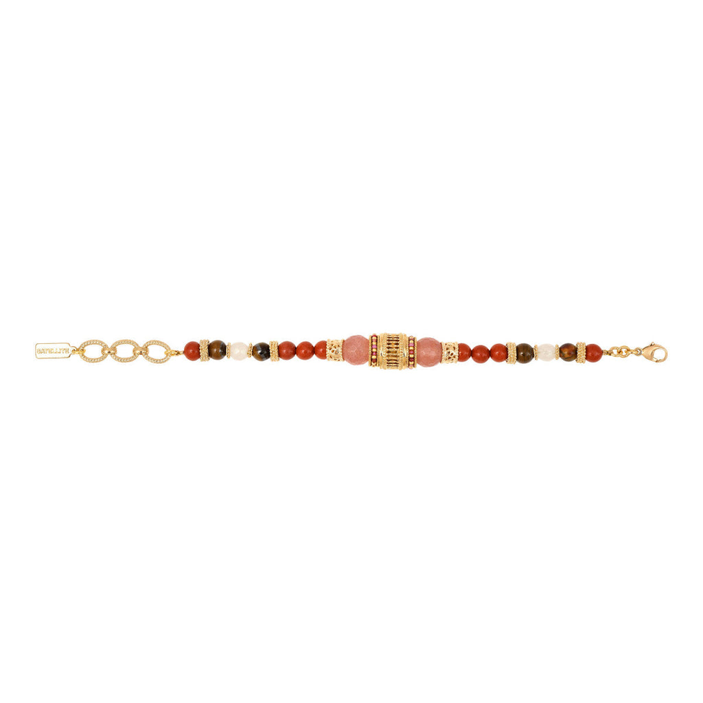 Tiki Adjustable Flexible Bracelet - Terracotta Pink