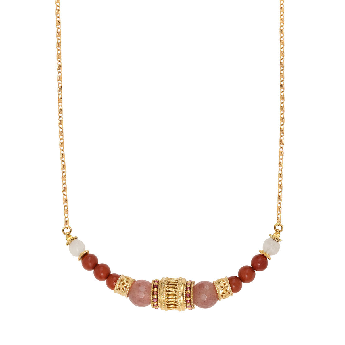 Collar De Cadena Ajustable Tiki - Rosa
