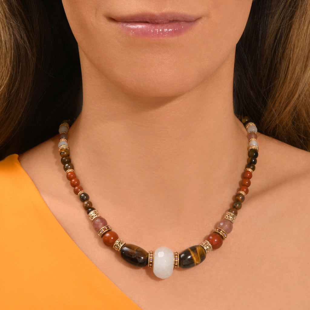 Tiki Adjustable Necklace - Terracotta Pink