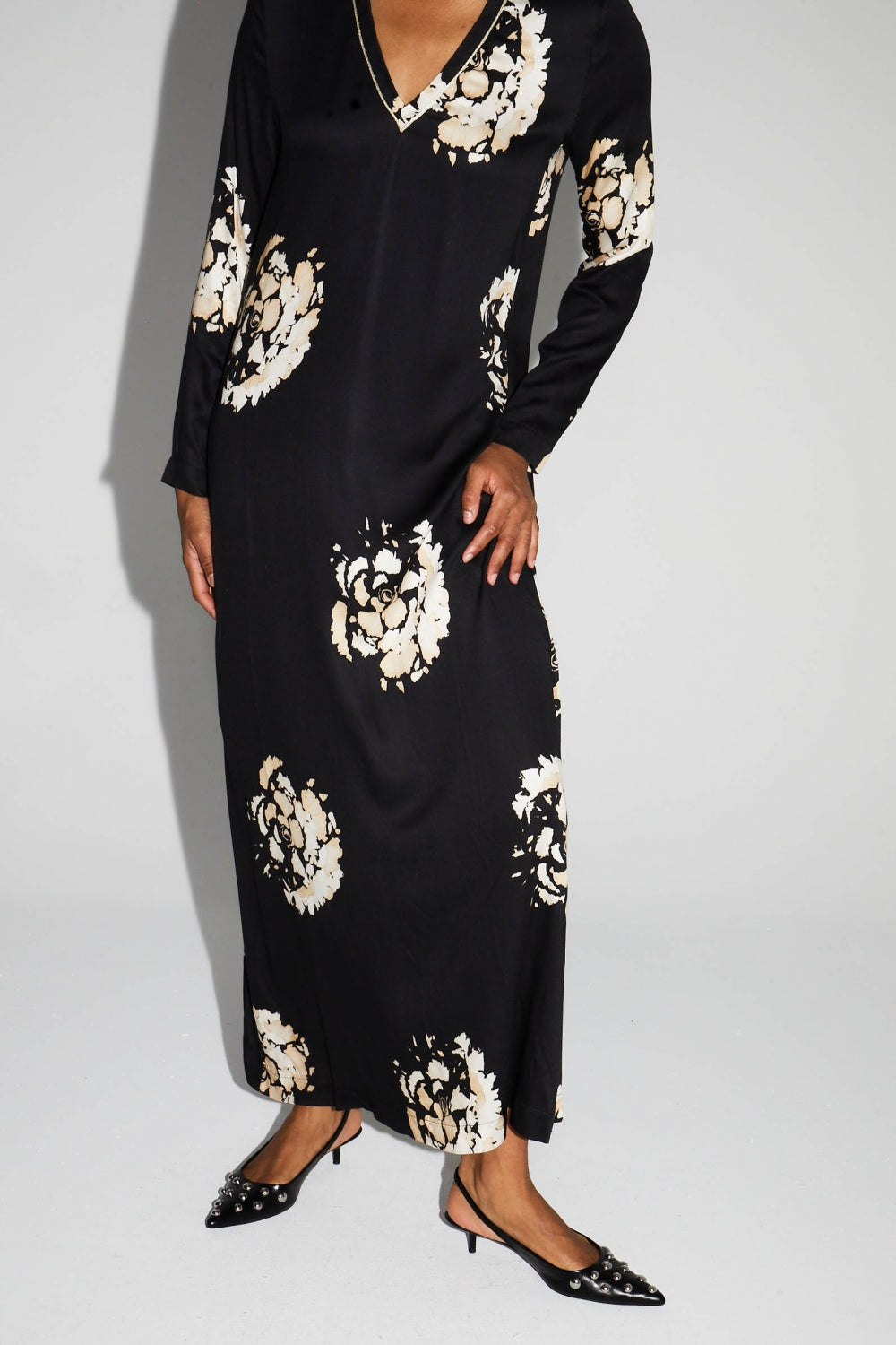 Maxi Dress Maxi Beige Flower