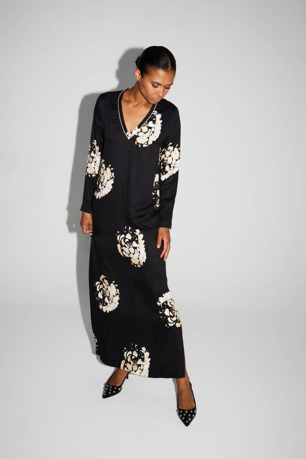 Maxi Dress Maxi Beige Flower