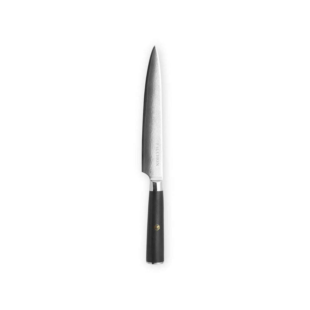 Damasco - Fauchon - Cuchillo para trinchar con funda protectora - 32,5 cm - Negro