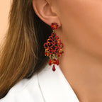 Chiara Pierced Post Solar Earrings - Red