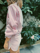 Paola Shirt - Pink & Blue Stripes